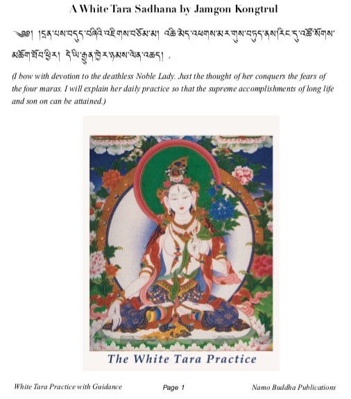 (image for) White Tara Practice with Guidance (PDF)